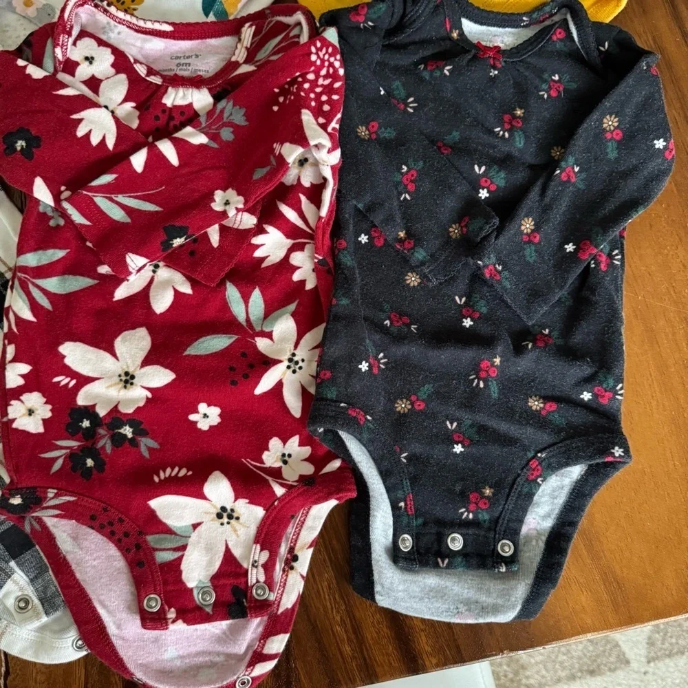 Carter’s Baby Girl Set of 6 Onesies Bundle size 6M